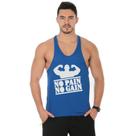 Camiseta Regata Cavada Masculina Academia Treino Personalizada No Pain No Gain