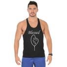 Camiseta Regata Cavada Masculino Academia Treino Estampado Abençoado
