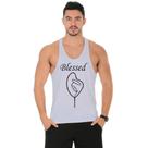 Camiseta Regata Cavada Masculino Academia Treino Estampado Abençoado