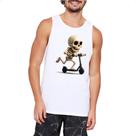 Camiseta Regata Caveira Cute andando de patinete