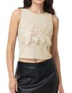 Camiseta regata Cazaddi 3D de malha floral sem mangas Camiseta regata Cazaddi 3D de malha floral sem mangas