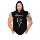 Camiseta Regata Com Capuz Esportiva Treino Liso Estampa Personalizada Blessed Camiseta Regata Com Capuz Esportiva Treino Liso Estampa Personalizada Blessed