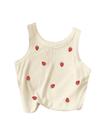 Camiseta regata com nervuras Crop Top SweatyRocks Chili Pepper Bordada