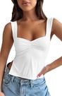 Camiseta regata Crop BAIGRAM feminina sem mangas com gola em forma de coração