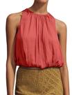 Camiseta regata Crop Bubble Ythomm feminina sem mangas vermelha Camiseta regata Crop Bubble Ythomm feminina sem mangas vermelha