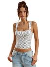Camiseta regata curta SOLY HUX feminina com estampa de bolinhas branca Camiseta regata curta SOLY HUX feminina com estampa de bolinhas branca