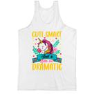 Camiseta Regata Cute smart and litle bit dramatic unicornio