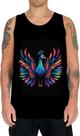 Camiseta Regata de Pavão Colorido Neon Vetor 10