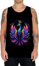 Camiseta Regata de Pavão Colorido Neon Vetor 2