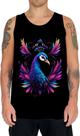 Camiseta Regata de Pavão Colorido Neon Vetor 4