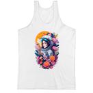 Camiseta Regata Diva Astronaulta Flores espaciais