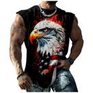Camiseta regata Domirica Eagle Print Patriotic para homens, verão 2GG