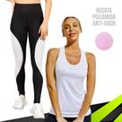 Camiseta REGATA DRY FIT MALHA FRIA POLIAMIDA + Calça LEG LEGGING REDINHA Conjunto Fitness 537