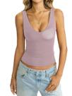 Camiseta regata EasyGala acolchoada com forro duplo e decote em V rosa escuro M