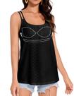 Camiseta regata feminina ANYFITTING de verão com sutiã embutido com estampa floral Camiseta regata feminina ANYFITTING de verão com sutiã embutido com estampa floral