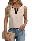 Camiseta regata feminina Blooming Jelly, de verão, sem mangas, bege, preta