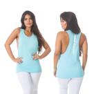 Camiseta Regata Feminina Cavada Academia Água