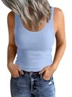 Camiseta regata feminina EADINVE, gola redonda, modelagem justa, Y2K