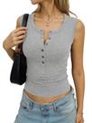 Camiseta regata feminina EasyGala, algodão, canelada, gola redonda