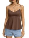Camiseta regata feminina EasyGala de algodão Peplum Babydoll marrom L