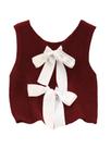 Camiseta regata feminina GORGLITTER, laço, sem encosto, colete de malha sem mangas Camiseta regata feminina GORGLITTER, laço, sem encosto, colete de malha sem mangas