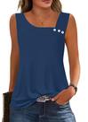 Camiseta regata feminina GUNEST listrada cinza branca azul de verão L