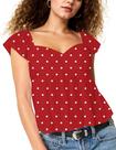 Camiseta regata feminina Navonta Polka Dot Flutter Ruffle Peplum