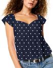 Camiseta regata feminina Navonta Polka Dot Flutter Ruffle Peplum