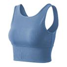 Camiseta regata feminina reversível canelada azul S