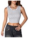 Camiseta regata feminina RoseSeek com estampa camuflada sem mangas Camiseta regata feminina RoseSeek com estampa camuflada sem mangas