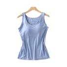 Camiseta Regata Feminina Slim Fit Com Sutiã Embutido, Casual, Modelo 2024