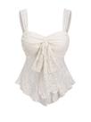 Camiseta regata feminina SOLY HUX sem mangas, gravata frontal, renda, peplum