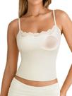 Camiseta regata feminina SUUKSESS, cami de renda, acolchoada de verão, branca, XS Camiseta regata feminina SUUKSESS, cami de renda, acolchoada de verão, branca, XS