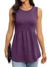 Camiseta regata feminina TICTICMIMI sem mangas, boneca solta, roxa