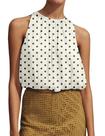 Camiseta regata feminina Ythomm Halter Crop Bubble sem mangas branca Camiseta regata feminina Ythomm Halter Crop Bubble sem mangas branca