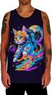 Camiseta Regata Galaxias Gato Astronauta Fofo Marte Lua 2 Camiseta Regata Galaxias Gato Astronauta Fofo Marte Lua 2