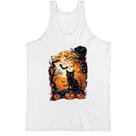 Camiseta Regata Gato Preto Halloween Lua Cheia Camiseta Regata Gato Preto Halloween Lua Cheia