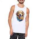 Camiseta Regata Golden Retriever Watercolor Arte