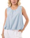 Camiseta regata GTLIAE Bubble Bainha plissada, texturizada, sem mangas, feminina Camiseta regata GTLIAE Bubble Bainha plissada, texturizada, sem mangas, feminina