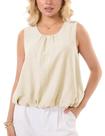 Camiseta regata GTLIAE Bubble Bainha plissada, texturizada, sem mangas, feminina Camiseta regata GTLIAE Bubble Bainha plissada, texturizada, sem mangas, feminina