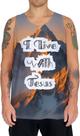Camiseta Regata I live With Jesus Bíblia Gospel 1
