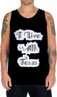 Camiseta Regata I live With Jesus Bíblia Gospel 2