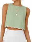Camiseta regata IDEALSANXUN verde sem mangas feminina primavera verão
