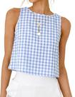 Camiseta Regata Kinghua Gingham 2026 Primavera-Verão para mulheres