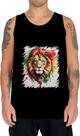 Camiseta Regata Leão Ilustrado Cromático Abstrato Rei 5