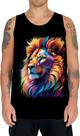 Camiseta Regata Leão Rei Ondas Magnéticas Vibrante 5
