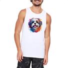 Camiseta Regata Lhasa apso Watercolor Arte