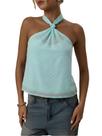 Camiseta regata MakeMechic Tie Back Halter Sheer Swiss Dots Green