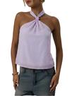 Camiseta regata MakeMechic Tie Back Halter Sheer Swiss Dots Mauve