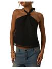 Camiseta regata MakeMechic Tie Back Halter Sheer Swiss Dots preta